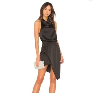 Elliott high low satin dress with tags Camo style dress in black